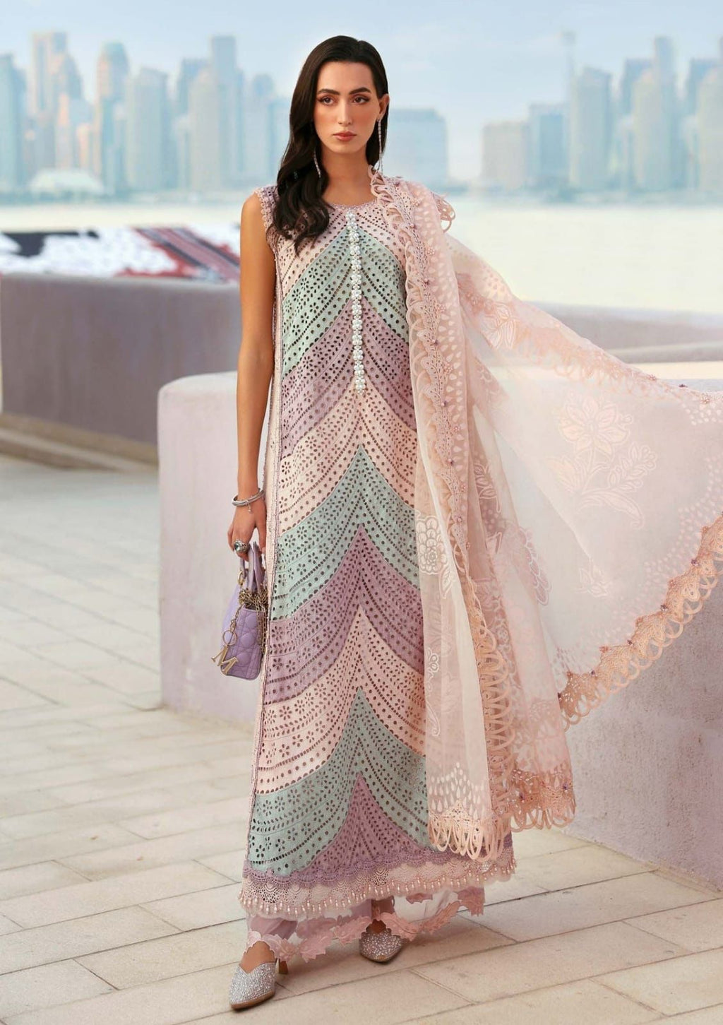 3PC EMBROIDERED LAWN SUIT AA-10