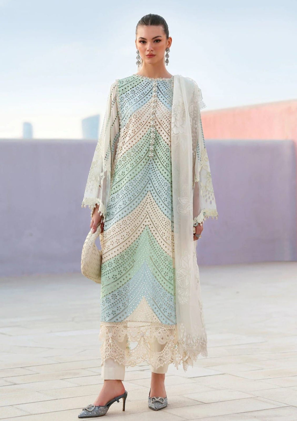 3PC EMBROIDERED LAWN SUIT AA-11