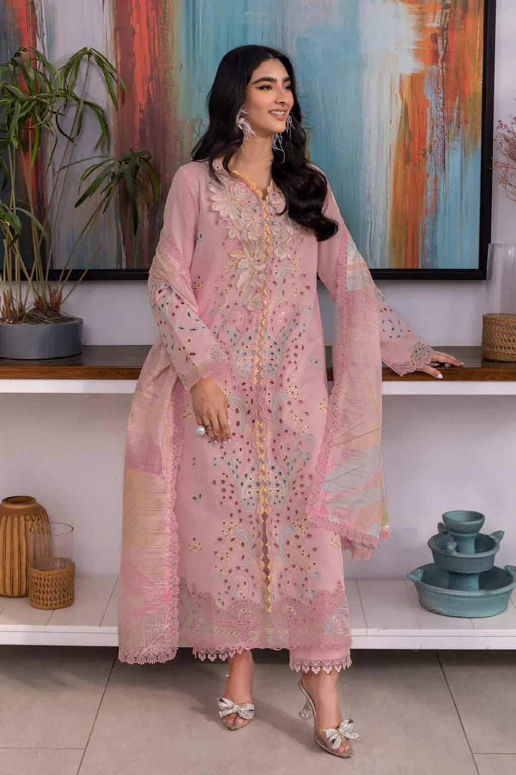 3PC EMBROIDERED LAWN SUIT AA-6