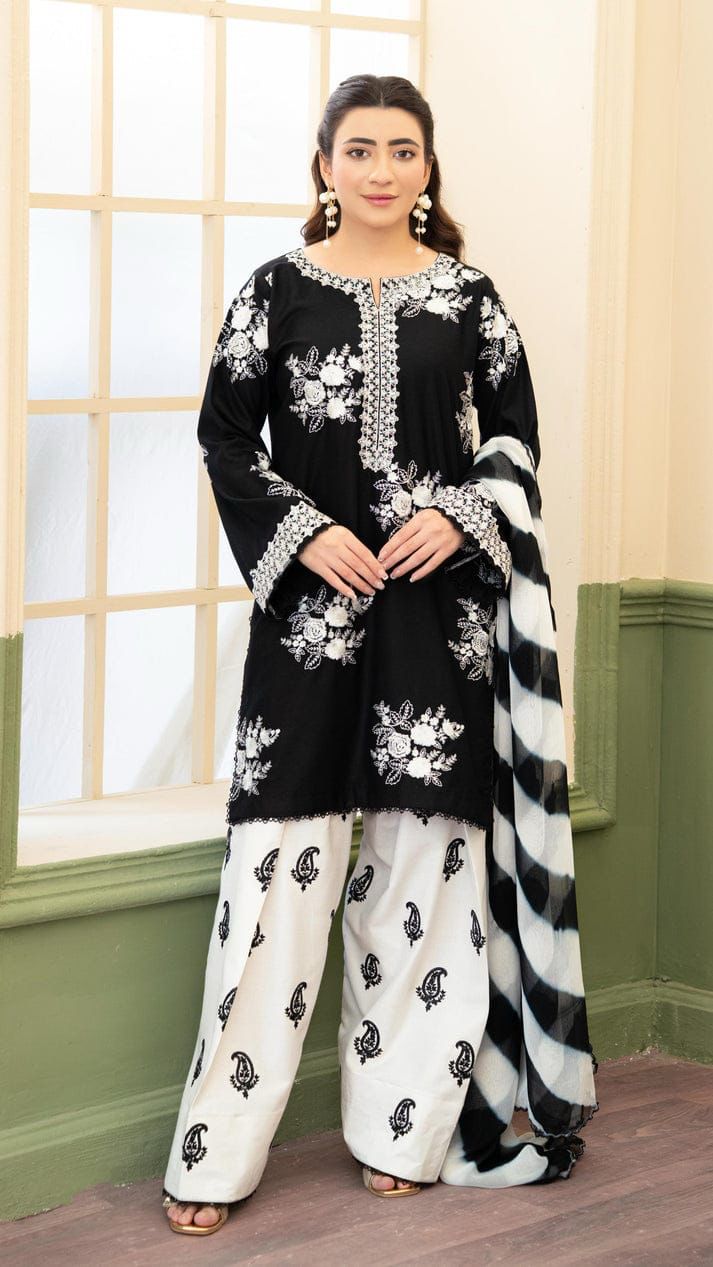 3PC EMBROIDERED LAWN SUIT AA-9
