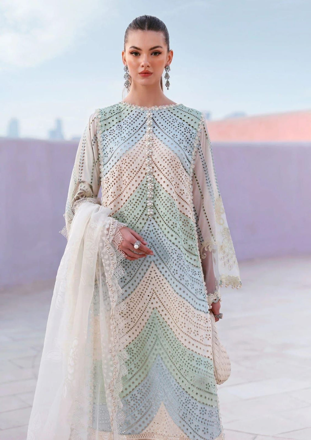 3PC EMBROIDERED LAWN SUIT AA-11
