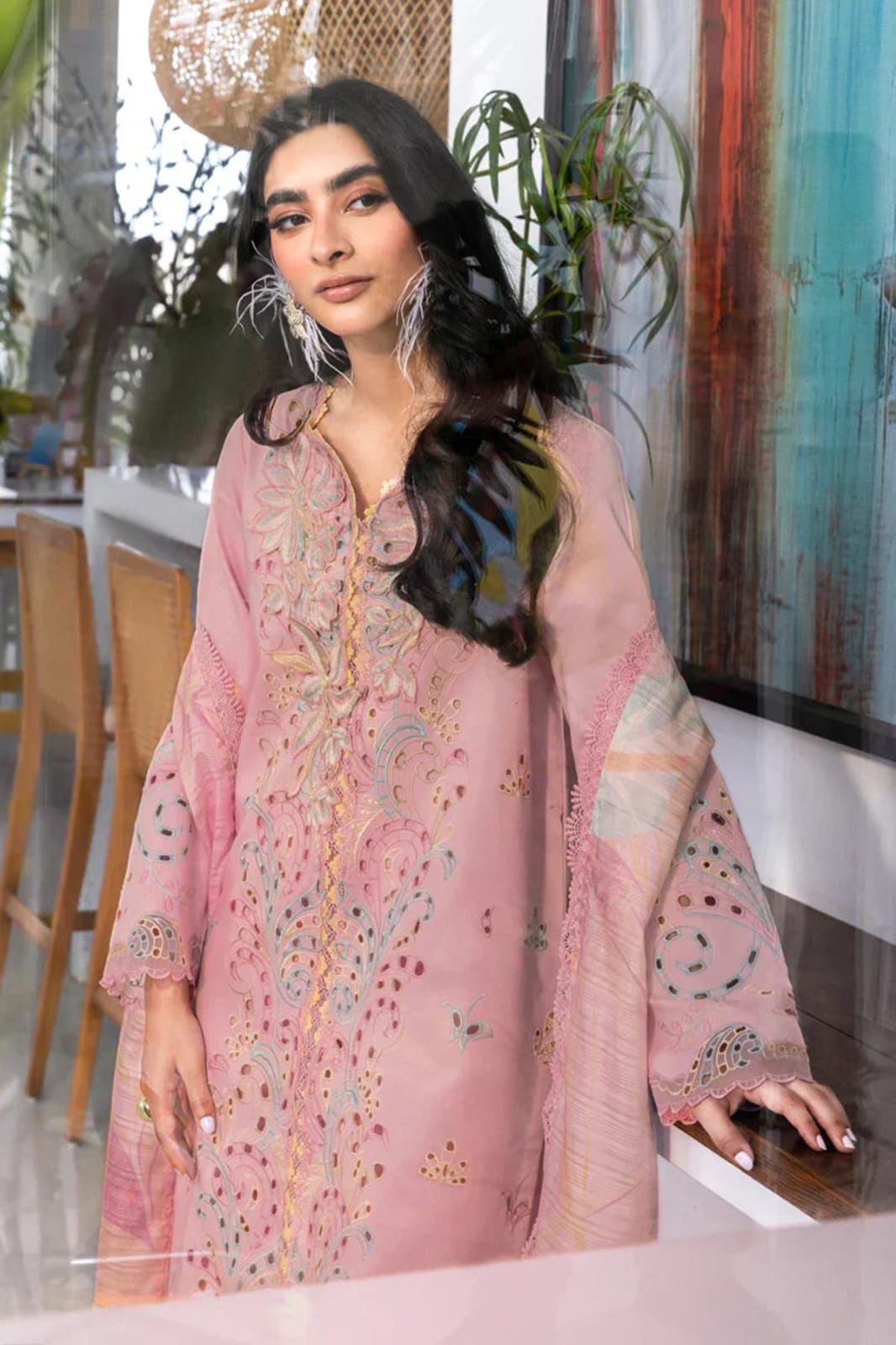 3PC EMBROIDERED LAWN SUIT AA-6